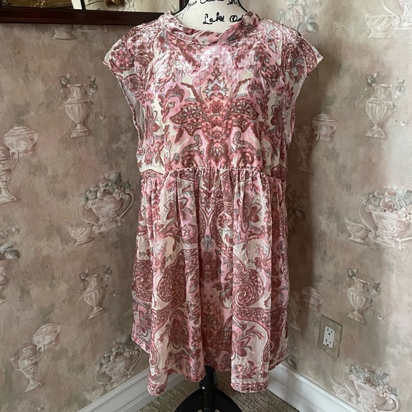 NWT FREE PEOPLE ALL THE TIME VELVET MINI PINK FLORAL PRINT DRESS LARGE - Picture 6 of 8